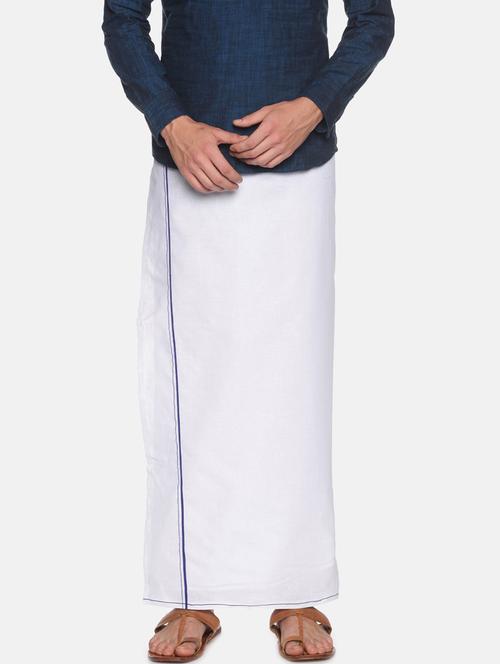 men's solid white lungi - 20647787 - Very Small Image - 1