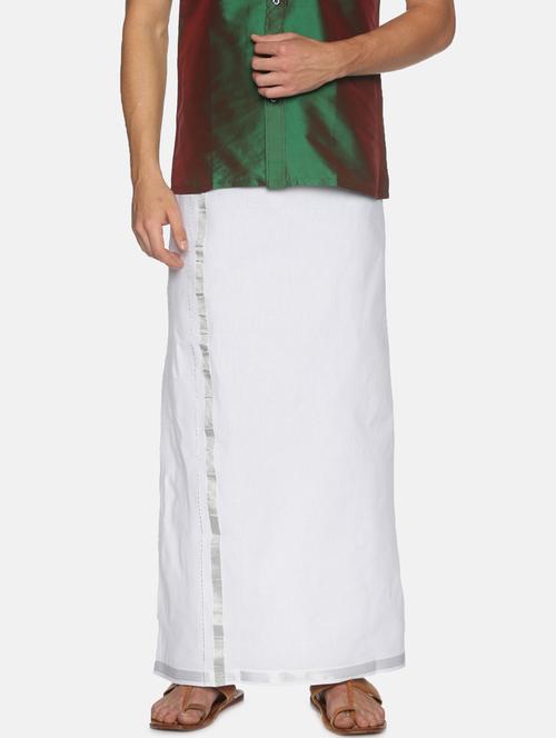 men's solid white lungi - 20647794 - Very Small Image - 1