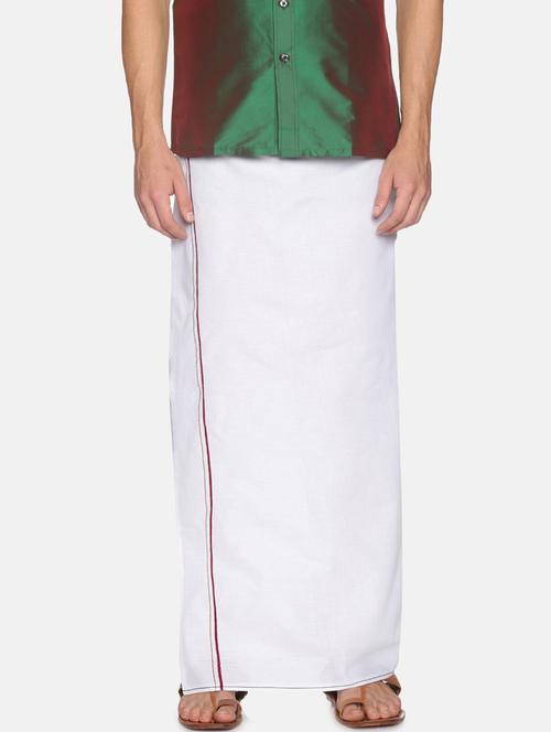 men's solid white lungi - 20647808 - Very Small Image - 1