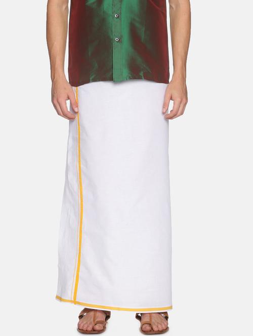 men's solid white lungi - 20647825 - Very Small Image - 1