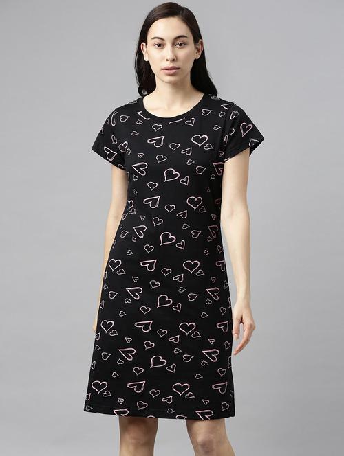 women printed round neck t-shirt dress - 20647856 - Very Small Image - 1