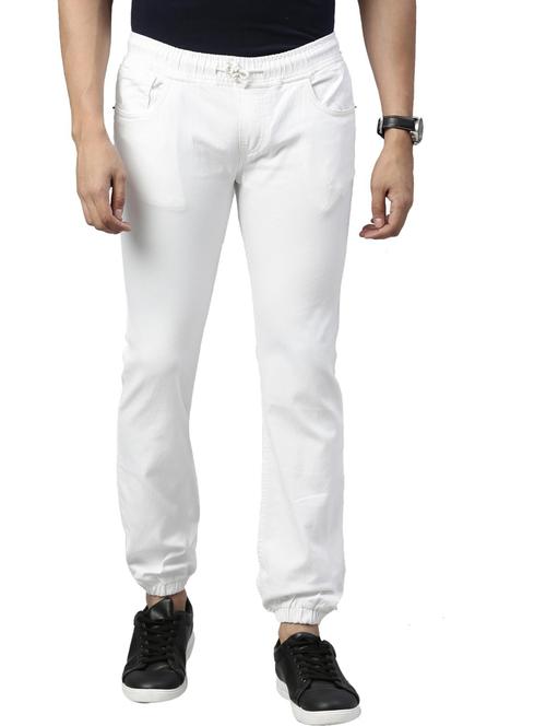 men mid rise cotton plain jogger - 20647884 - Very Small Image - 1