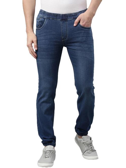men elastic waist denim jogger jeans - 20647888 - Very Small Image - 1
