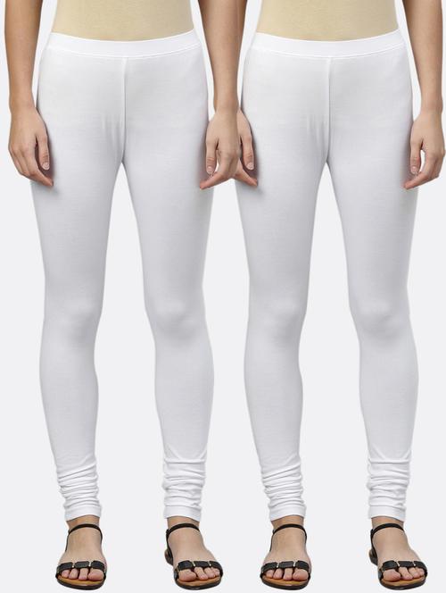 pack of 2 white solids leggings - 20648102 - Very Small Image - 1