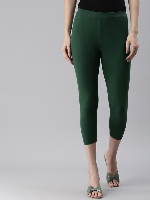 green solids ankle length leggings - 20648146 - Very Small Image - 1
