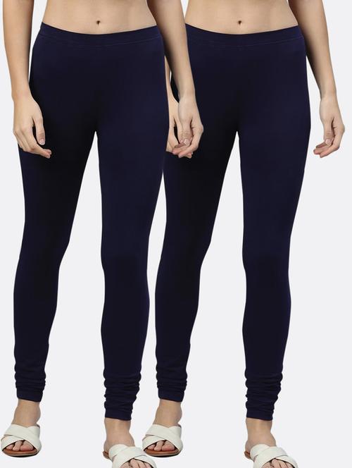 pack of 2 blue solids leggings - 20648154 - Very Small Image - 1