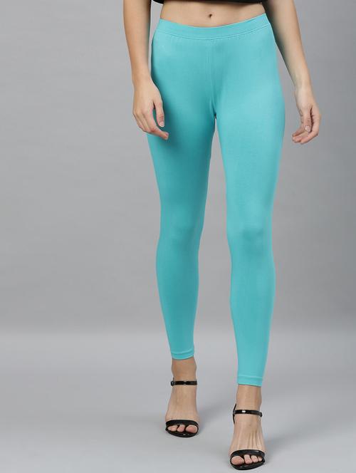 light blue solids ankle length legging - 20648218 - Very Small Image - 1