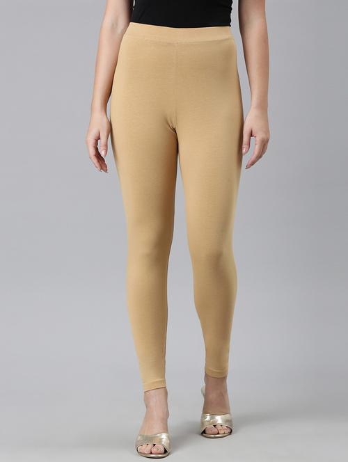 beige solids ankle length legging - 20648237 - Very Small Image - 1