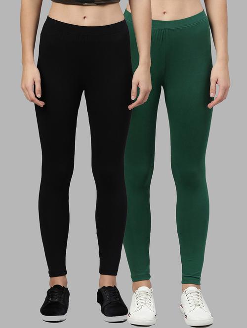 pack of 2 multi color solids leggings - 20648289 - Very Small Image - 1