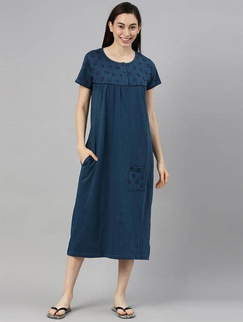 women placement print short sleeves nighty - 20648360 - Very Small Image - 1