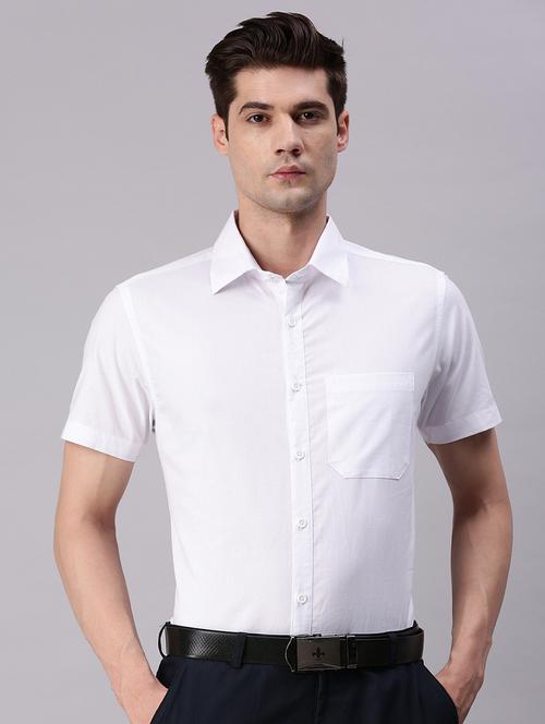 men white cotton solid formal shirt - 20649072 - Very Small Image - 1