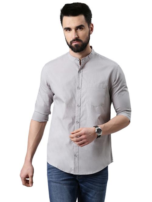 grey cotton casual shirt - 20649108 - Very Small Image - 1
