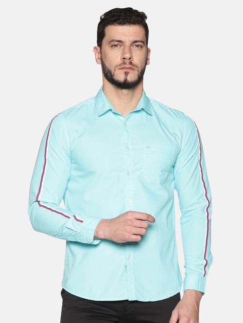light blue cotton casual shirt - 20649189 - Very Small Image - 1