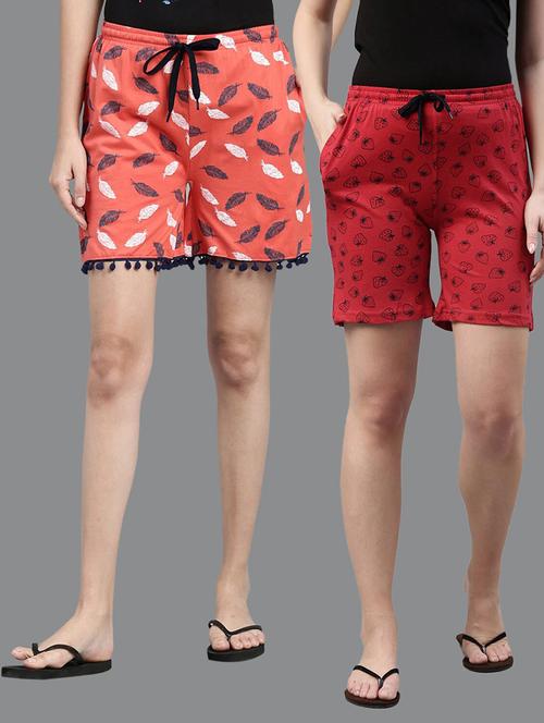 pack of 2 printed multi colored shorts - 20649289 - Very Small Image - 1