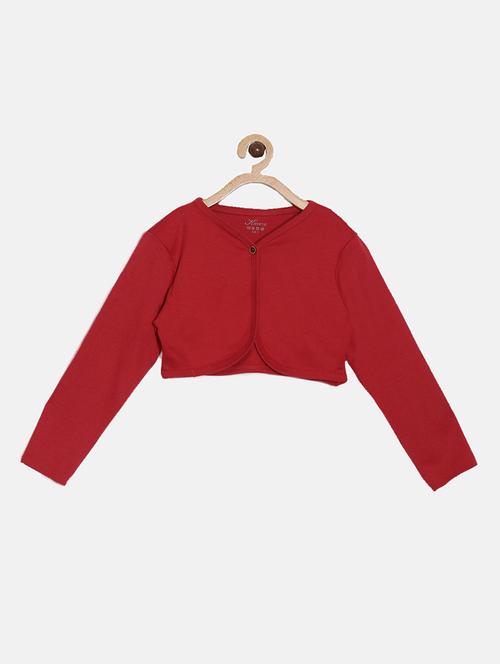 kids solid red shrug - 20649327 - Very Small Image - 1