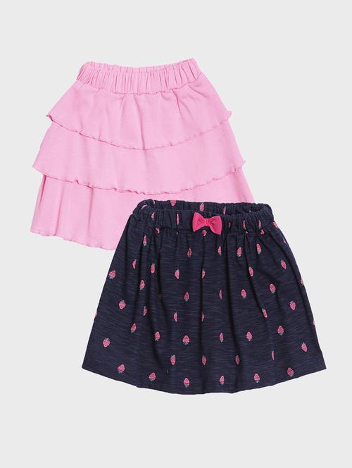 pack of 2 kids multi coloured printed flared skirts - 20649360 - Very Small Image - 1