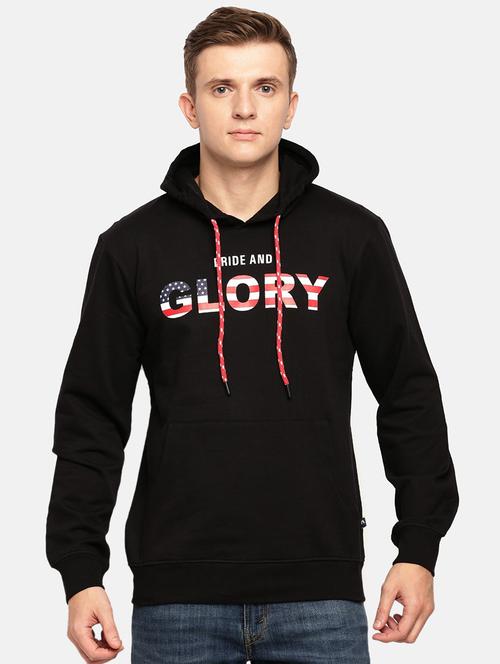 black cotton chest print sweatshirt - 20649387 - Very Small Image - 1