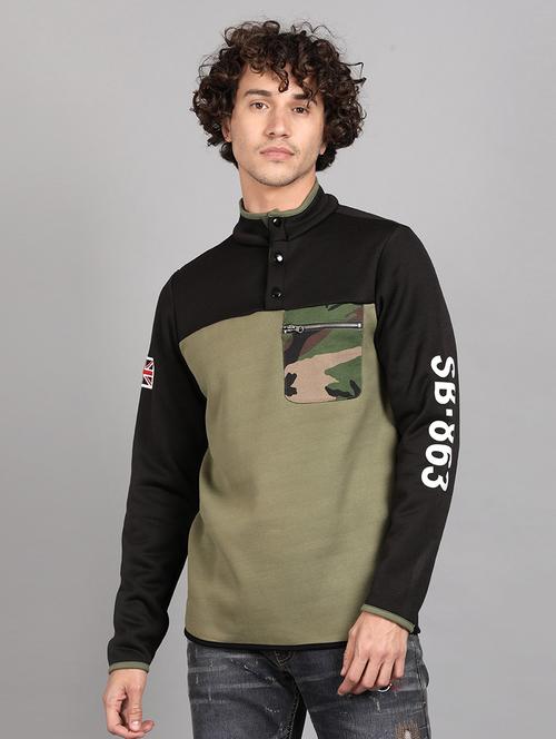 men long sleeved placement print t-shirt - 20649420 - Very Small Image - 1