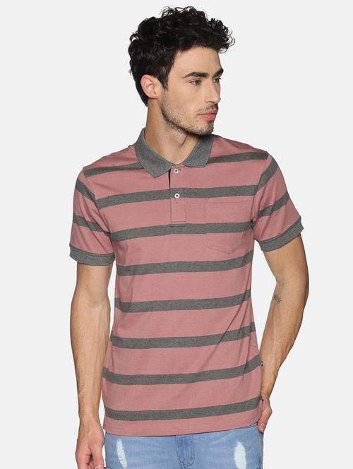 men polo neck striped t-shirt - 20649712 - Very Small Image - 1