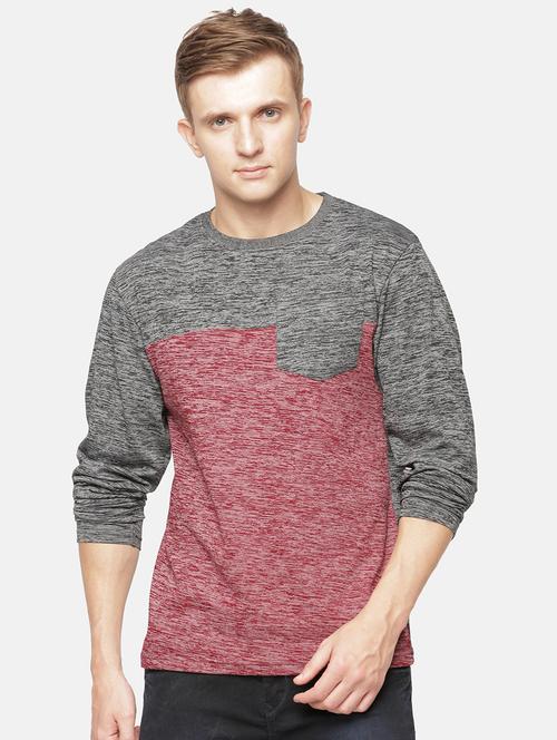 men round neck color block t-shirt - 20649722 - Very Small Image - 1
