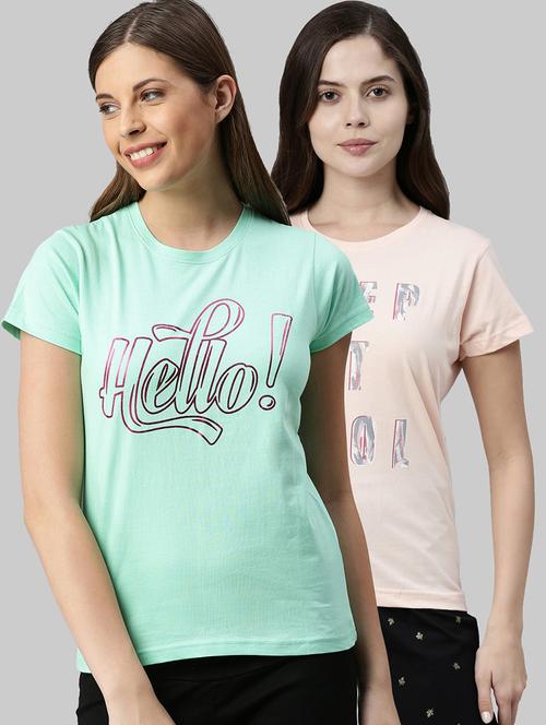 pack of 2 - multi colored cotton regular t-shirt - 20649803 - Very Small Image - 1