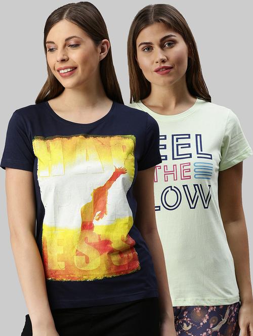 women pack of 2 printed cotton t-shirt - 20649815 - Very Small Image - 1