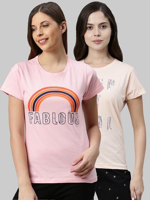pack of 2 - pink cotton regular t-shirt - 20649820 - Very Small Image - 1