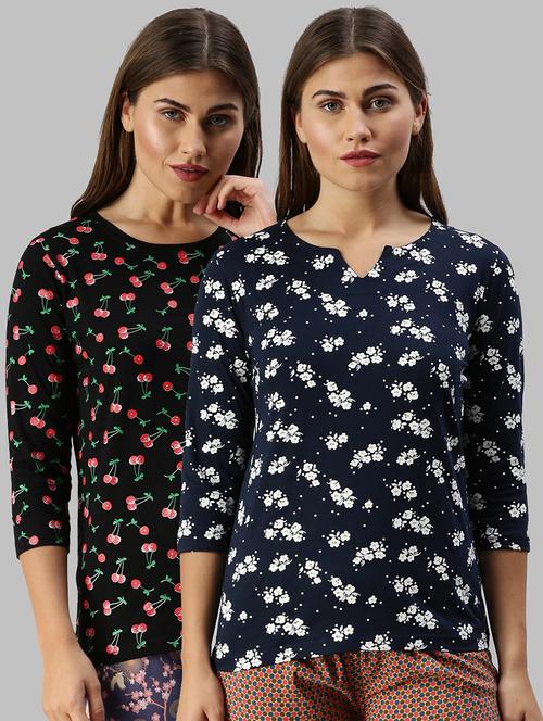 women pack of 2 printed cotton t-shirt - 20649833 - Very Small Image - 1