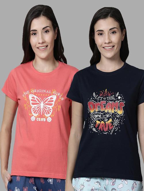 women pack of 2 printed cotton t-shirt - 20649973 - Very Small Image - 1