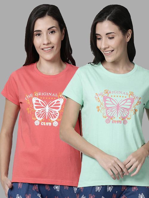 women pack of 2 printed cotton t-shirt - 20649976 - Very Small Image - 1