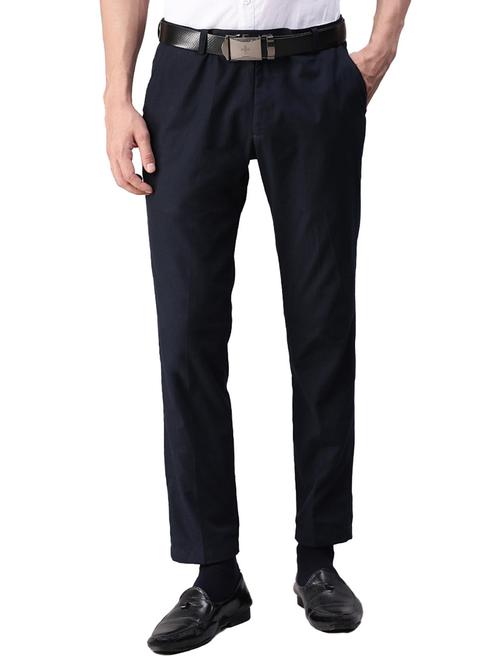 men mid rise solid flat front formal trouser - 20650146 - Very Small Image - 1