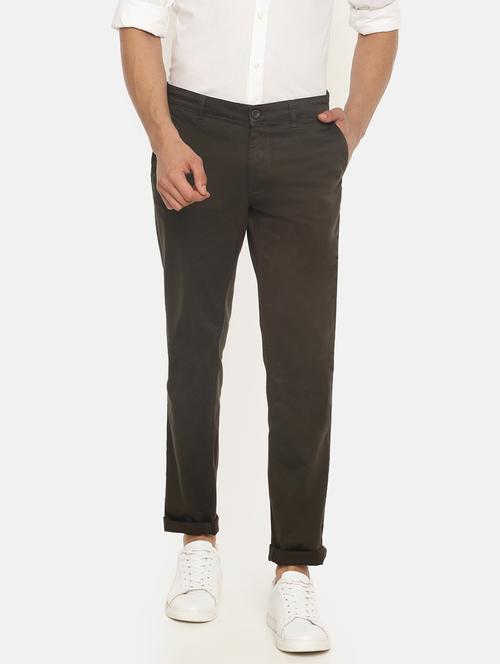men mid rise flat front casual trouser - 20650164 - Very Small Image - 1