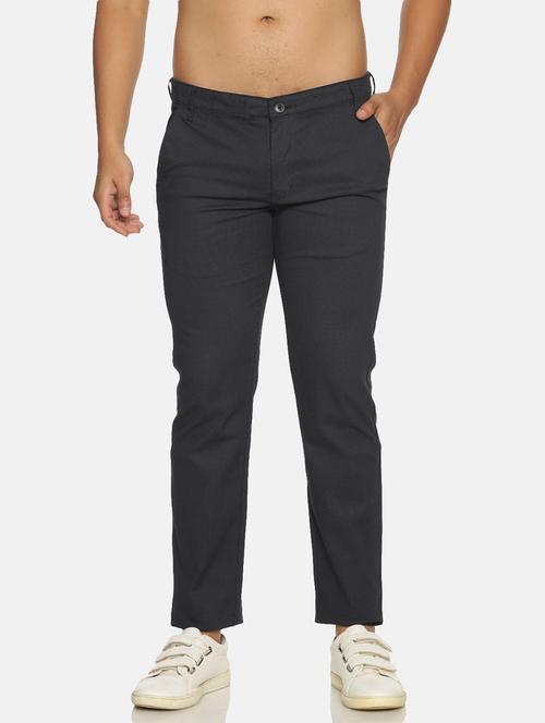 men mid rise flat front casual trouser - 20650169 - Very Small Image - 1