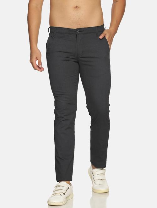 men mid rise flat front casual trouser - 20650172 - Very Small Image - 1