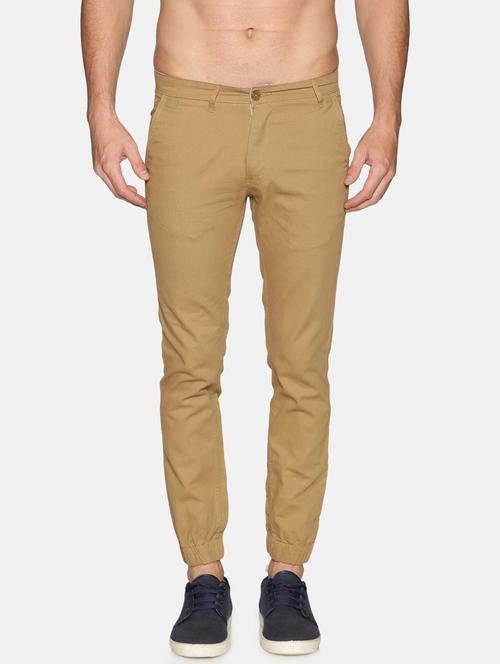 men solid mid rise cotton jogger - 20650193 - Very Small Image - 1