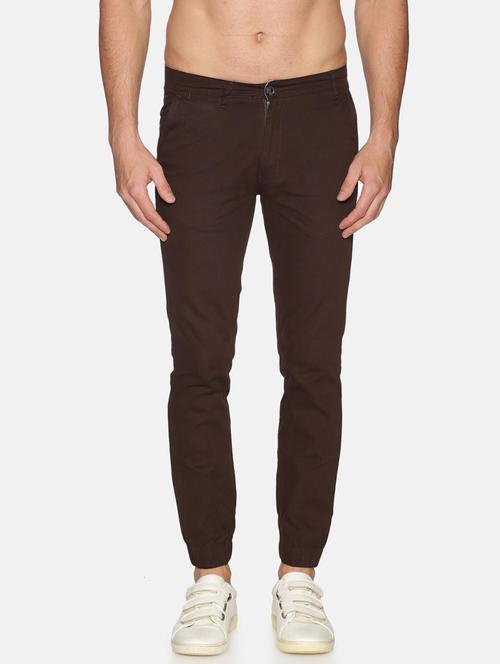 men solid mid rise cotton jogger - 20650196 - Very Small Image - 1