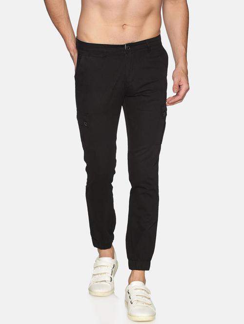men solid mid rise cotton jogger - 20650202 - Very Small Image - 1