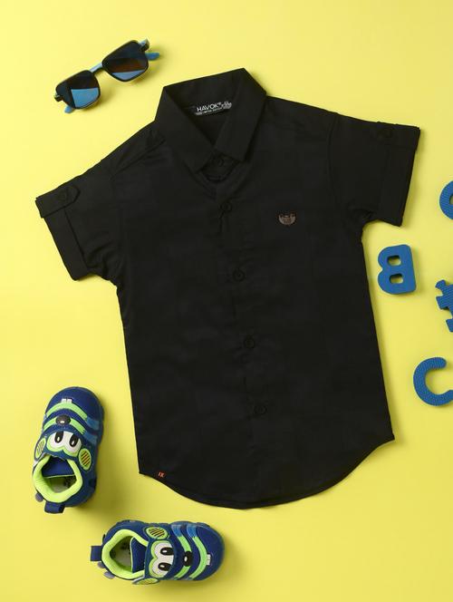 navy blue solid casual shirt - 20650929 - Very Small Image - 1