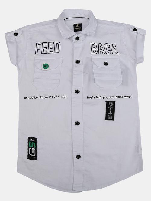 white printed detailed casual shirt - 20650975 - Very Small Image - 1