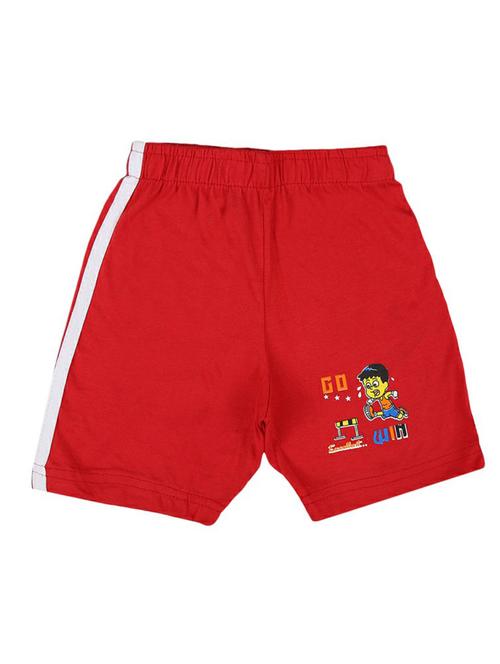 red cotton single jersey shorts & three fourth - 20652244 - Very Small Image - 1
