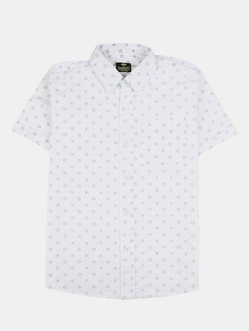 white printed cotton casual shirt - 20653414 - Very Small Image - 1