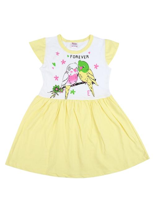 yellow cotton single jersey frock - 20655461 - Very Small Image - 1