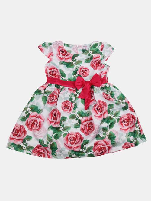 girls round neck floral printed frock - 20655645 - Very Small Image - 1