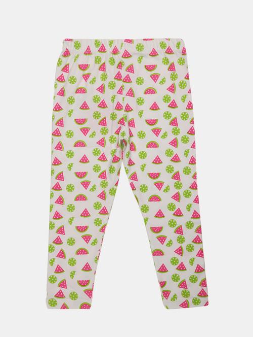 girls white printed legging - 20656136 - Very Small Image - 1
