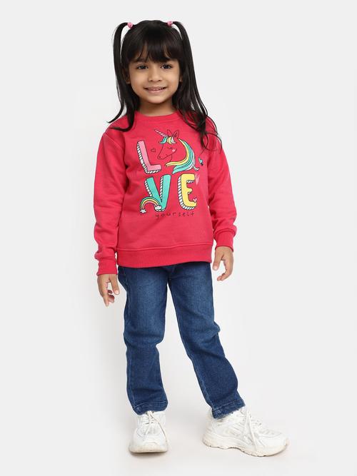 fuchsia spun fleece sweatshirt - 20656435 - Very Small Image - 1