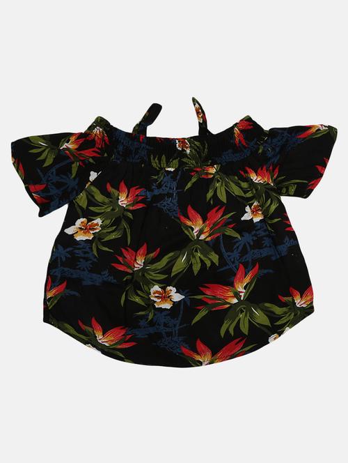 girls round neck floral printed top - 20656865 - Very Small Image - 1