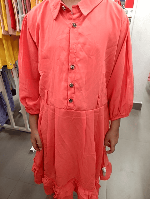 coral synthetic frock - 20657257 - Very Small Image - 1