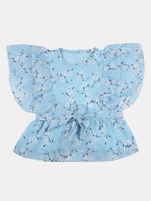 girls round neck printed top - 20658576 - Very Small Image - 1