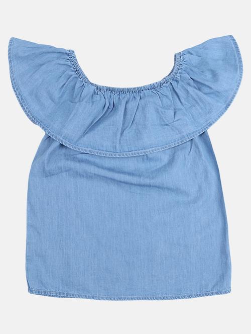 girls boat neck solid top - 20658609 - Very Small Image - 1