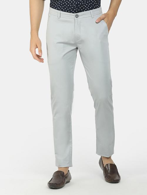 light grey satin casual trousers - 20664389 - Very Small Image - 1